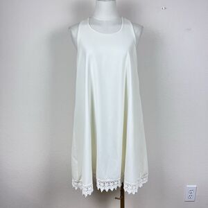 Everleigh Dress Womens Small Mini Swing Sleeveless Lace Boho Cottage Ivory